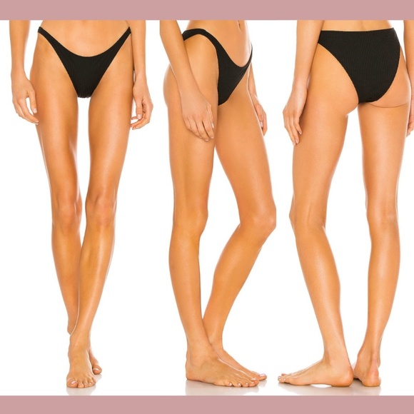NEW Onia [ Large ] Ashley Metallic Zigzag Bikini Bottom in Black‎ - Picture 1 of 11